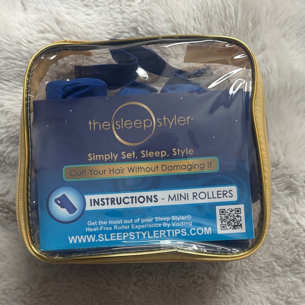 The Sleep Styler Mini Rollers Travel Set - Blue & Gold